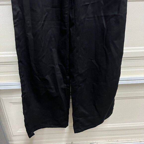 Boyish Cinched Womens Straight LONG HEM Paper Bag Wide Leg Pants Sz 27 in BLACK - Picture 5 of 9